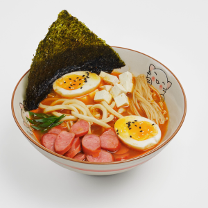 Рамён с сосиской